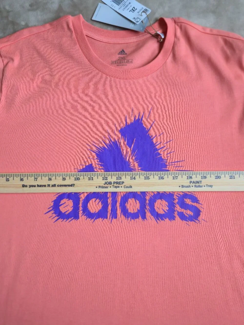 NWT adidas Paint Splatter Badge of Sport Graphic T-Shirt Coral Fusion Men's 2XL